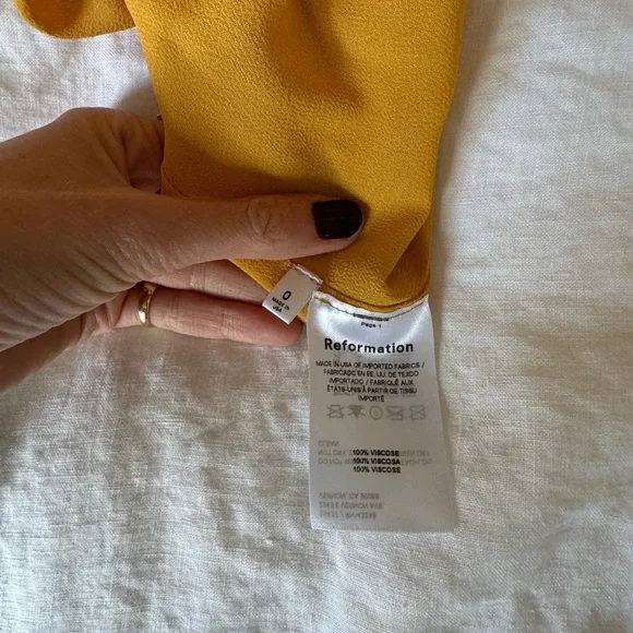 Reformation Enya Floral Dress Yellow 0 - Picture 6 of 6